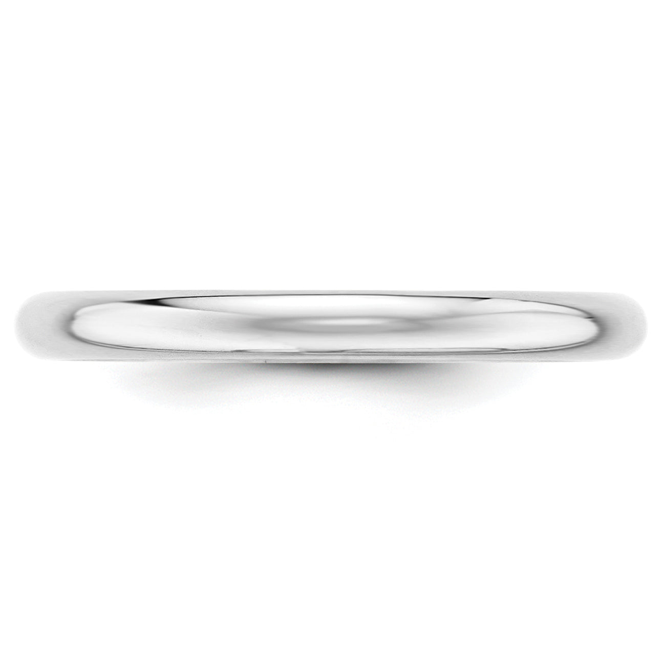 14K White Gold Half-Round Wedding Band 2.5mm