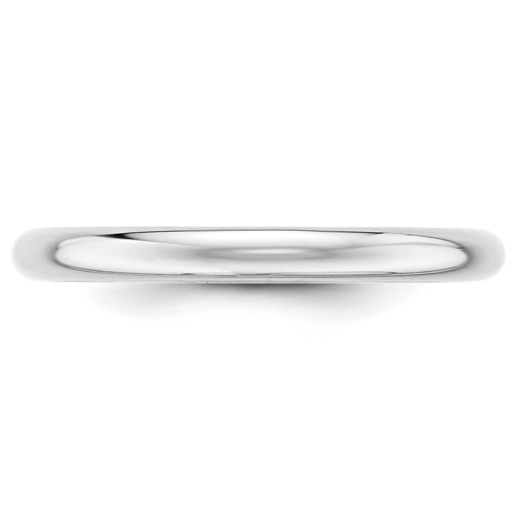 14k White Gold 2.5mm Half-Round Wedding Band