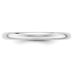 14k White Gold 2.5mm Half-Round Wedding Band