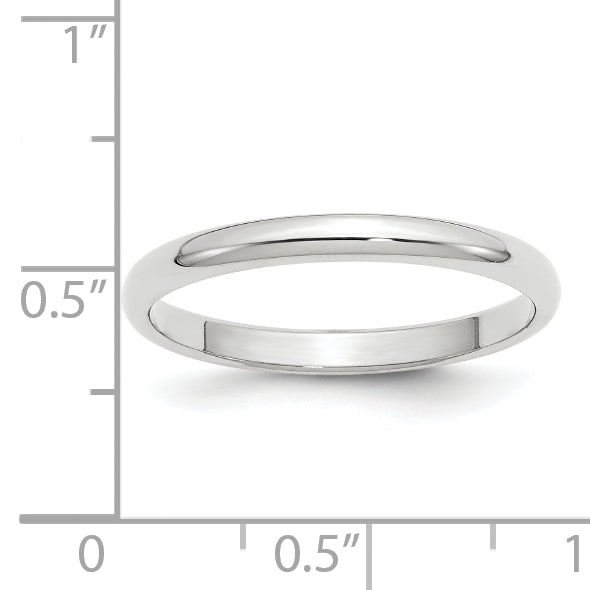 2.5mm 10K White Gold Standard Half Round Wedding Band Secondary image