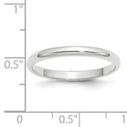 14K White Gold Half-Round Wedding Band 2.5mm
