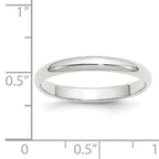 14k White Gold 3mm Half-Round Wedding Band