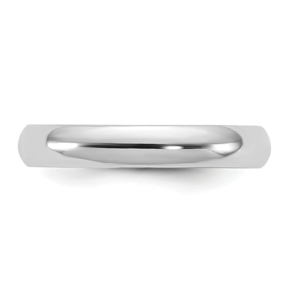 3.5mm 10K White Gold Standard Half Round Wedding Band - Sophia Jewelers