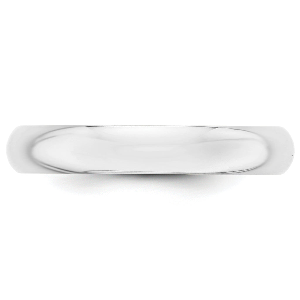 14k White Gold 4mm Half-Round Wedding Band