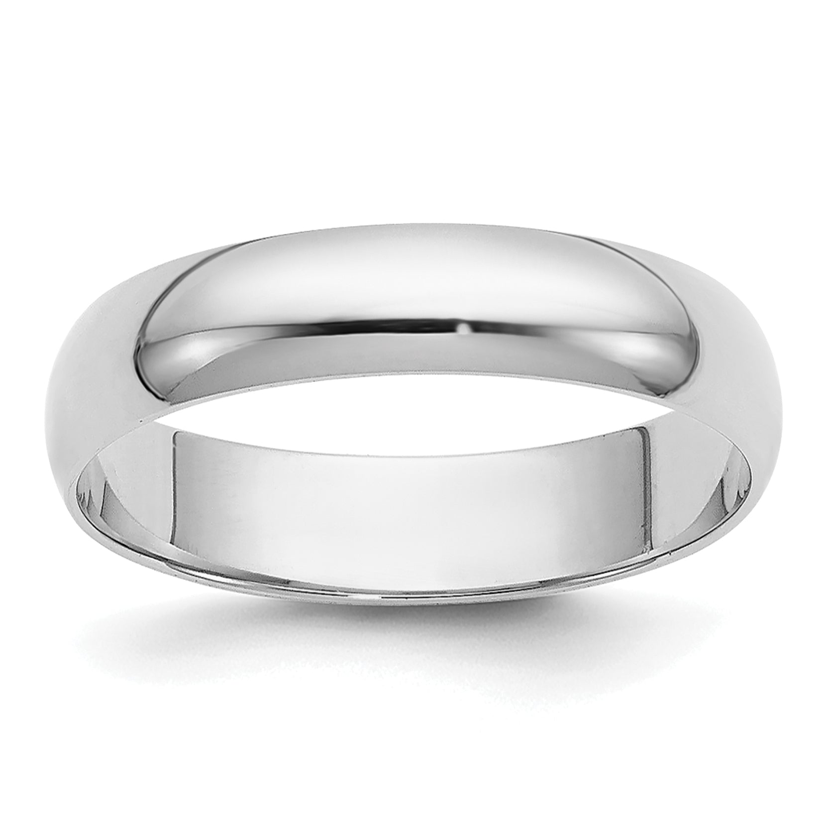 14k White Gold 4mm Half-Round Wedding Band