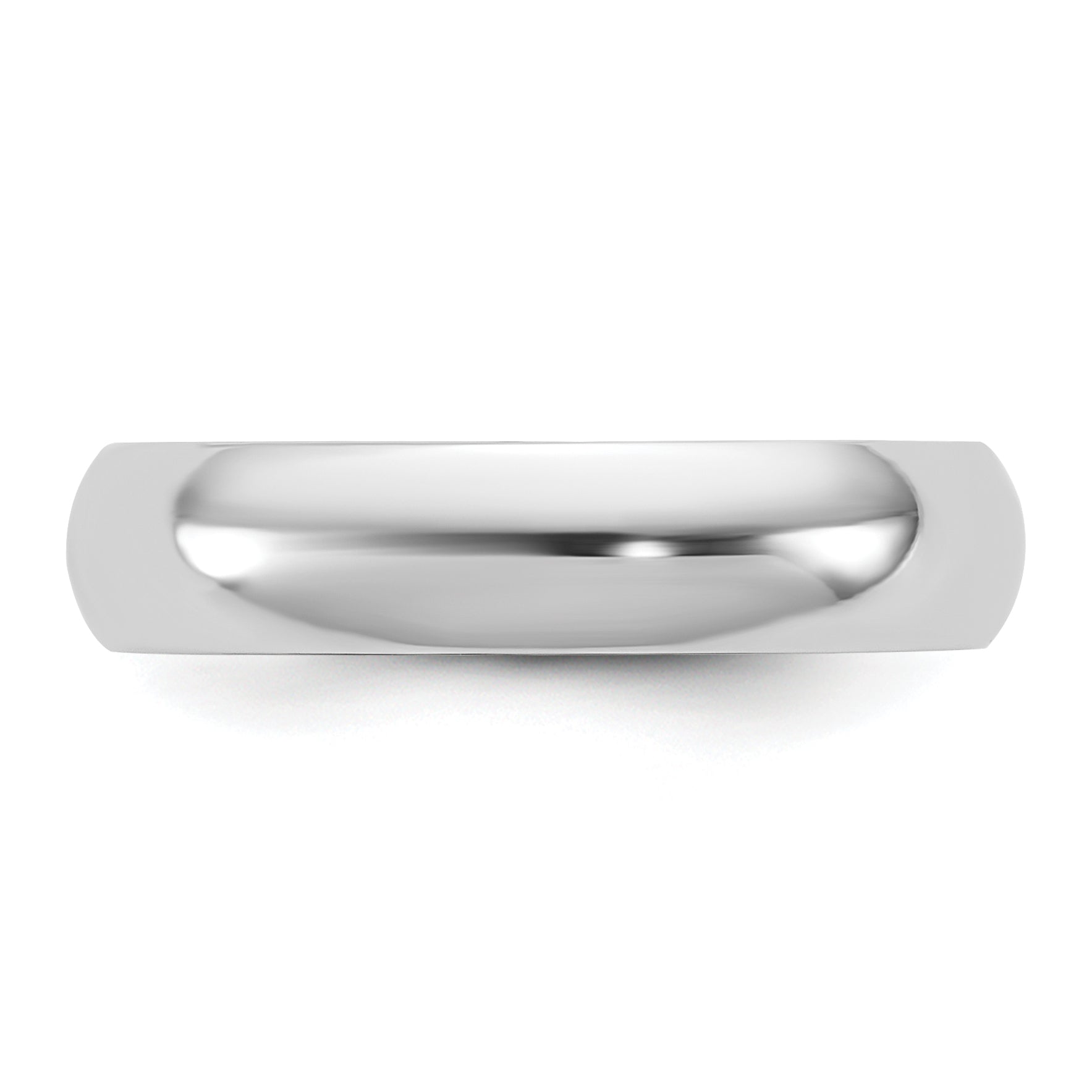 10K White Gold Half-Round Wedding Band 4.5mm