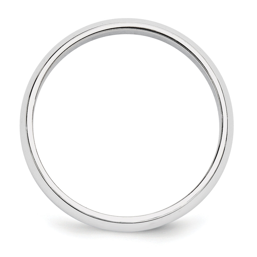 14K White Gold Half-Round Wedding Band 5mm