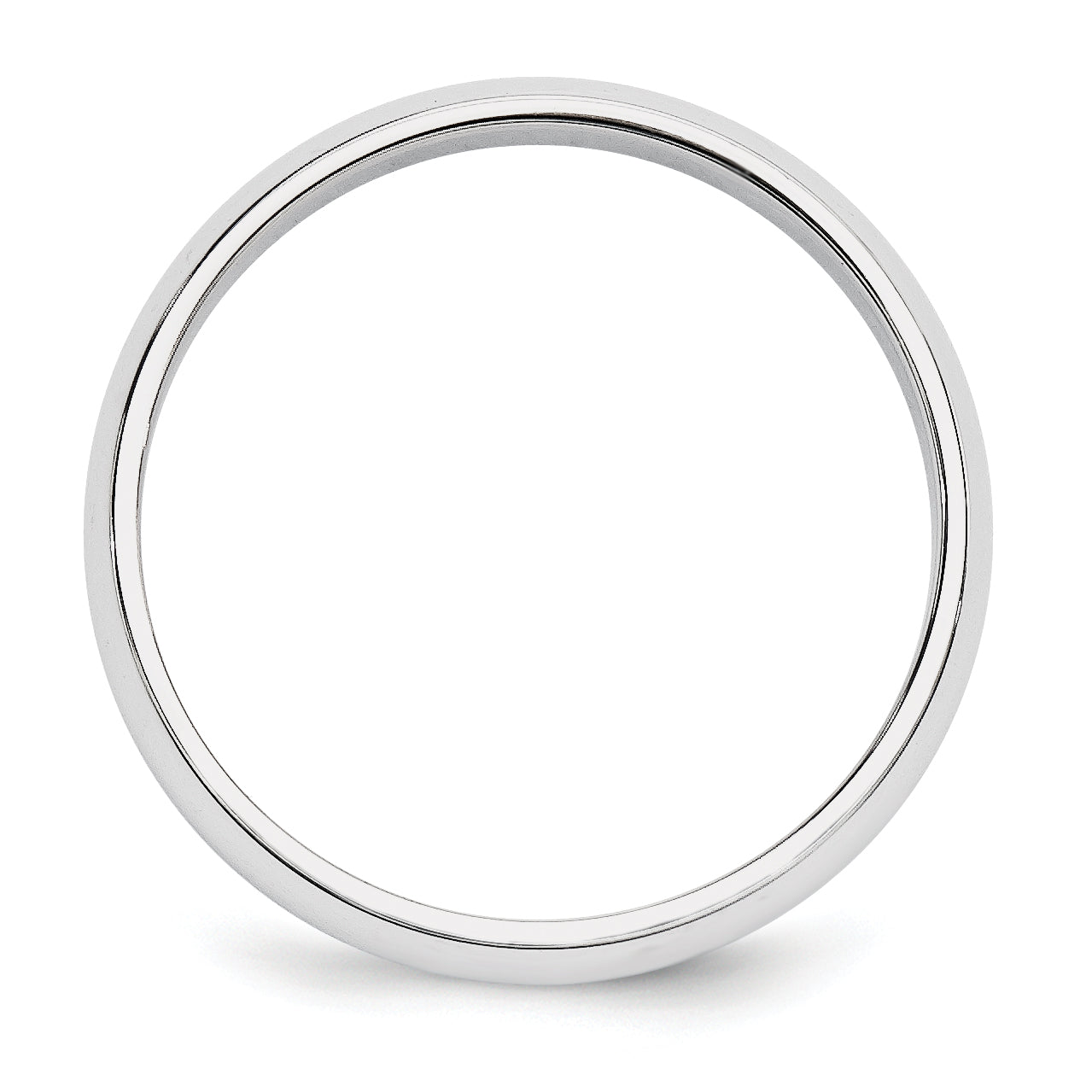 14K White Gold Half-Round Wedding Band 5mm
