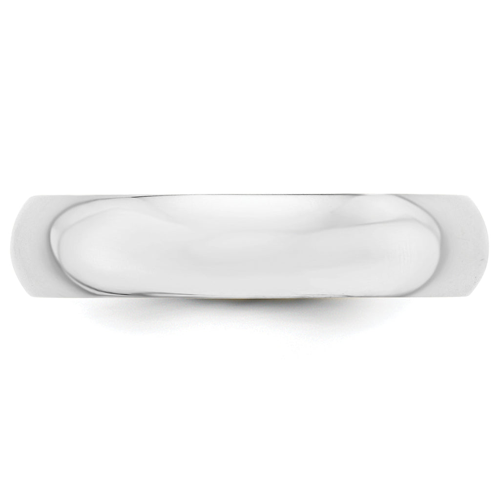 5.0mm 10K White Gold Standard Half Round Wedding Band - Sophia Jewelers