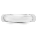 5.0mm 10K White Gold Standard Half Round Wedding Band - Sophia Jewelers