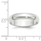 5.0mm 10K White Gold Standard Half Round Wedding Band - Sophia Jewelers