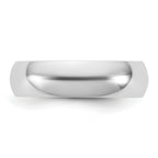 10K White Gold Half-Round Wedding Band 5.5mm