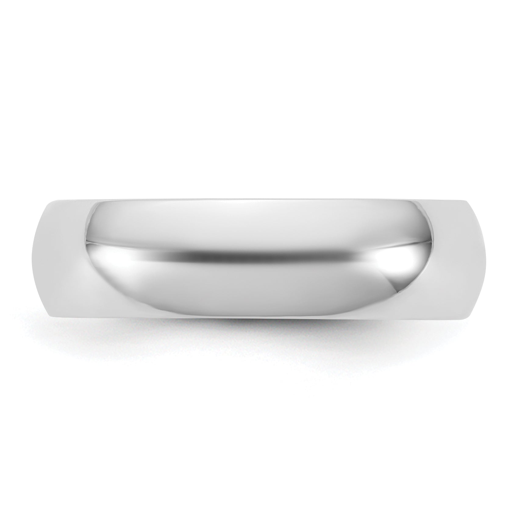 10K White Gold Half-Round Wedding Band 5.5mm
