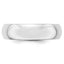 6.0mm 10K White Gold Standard Half Round Wedding Band - Sophia Jewelers