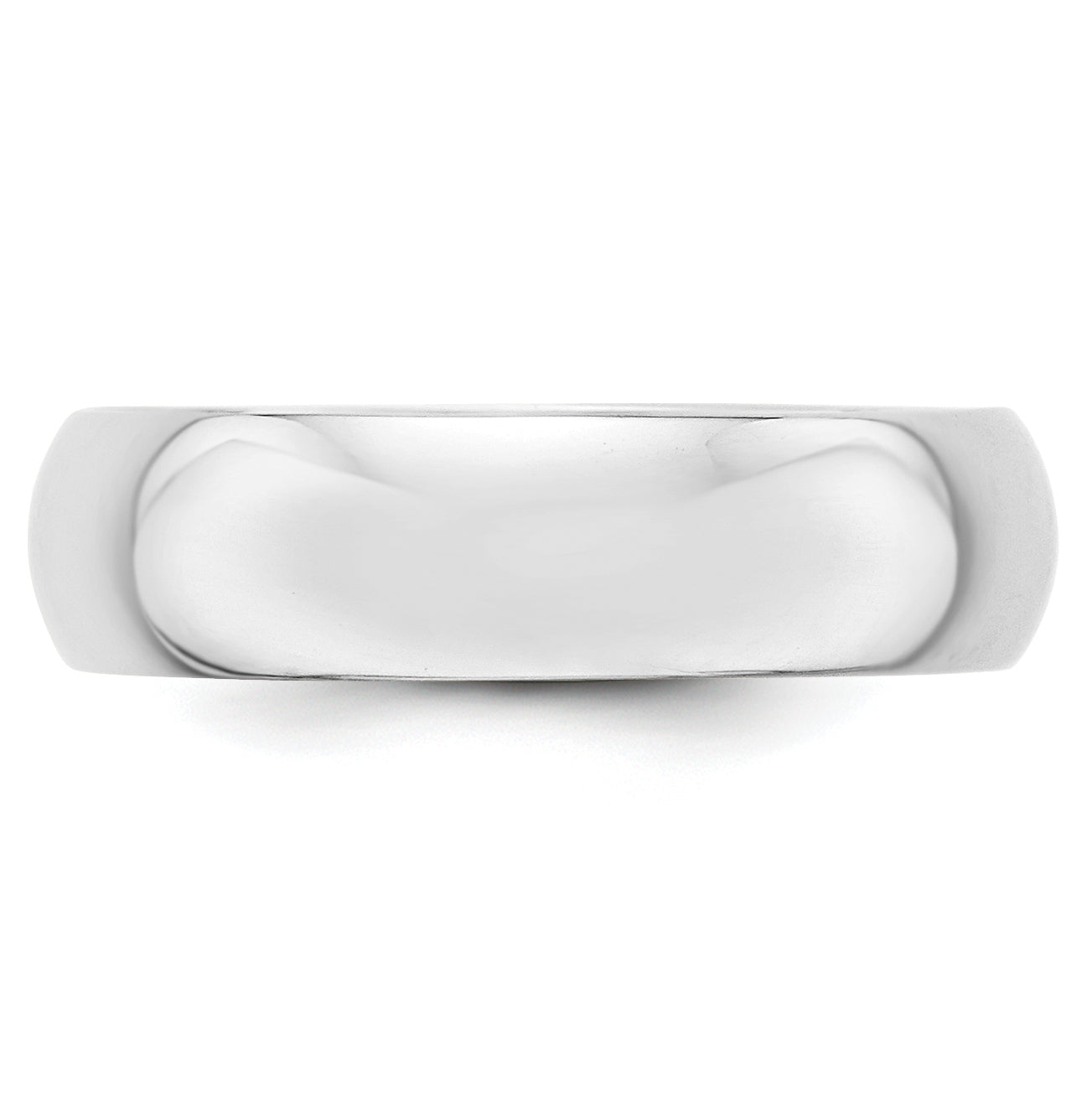 14k White Gold 6mm Half-Round Wedding Band