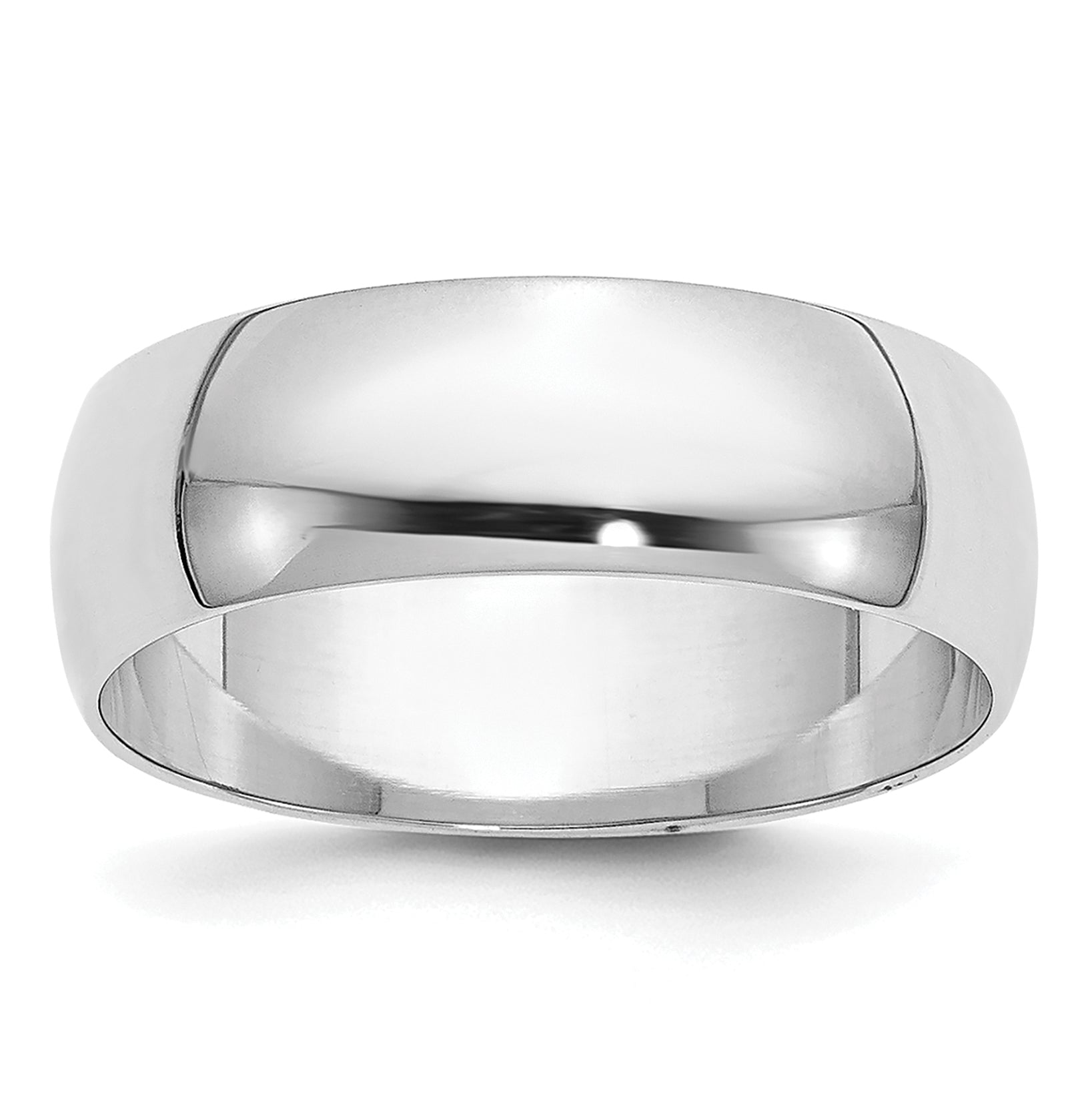 14K White Gold Half-Round Wedding Band 6mm Main image