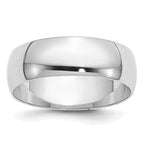 14K White Gold Half-Round Wedding Band 6mm