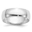 14K White Gold Half-Round Wedding Band 6mm