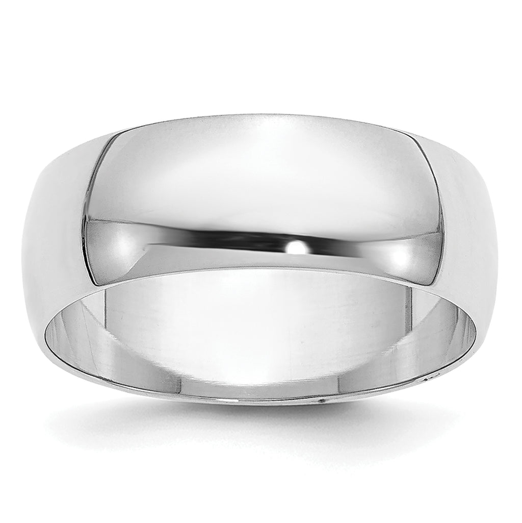 6.5mm 10K White Gold Standard Half Round Wedding Band - Sophia Jewelers