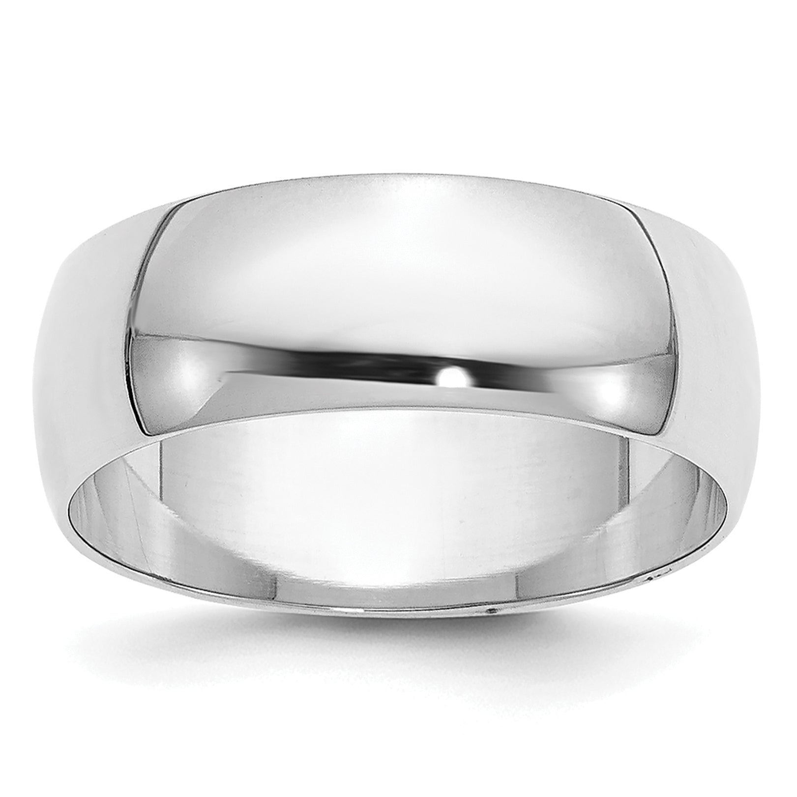 6.5mm 10K White Gold Standard Half Round Wedding Band - Sophia Jewelers