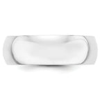 14K White Gold Half-Round Wedding Band 7mm