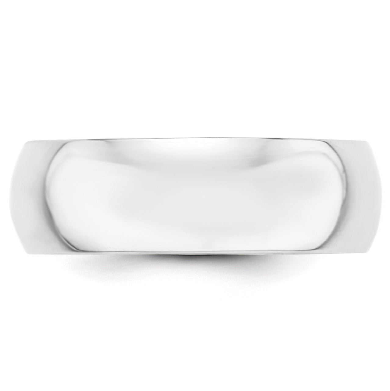 14K White Gold Half-Round Wedding Band 7mm