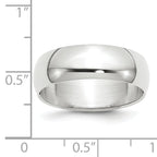 14K White Gold Half-Round Wedding Band 7mm