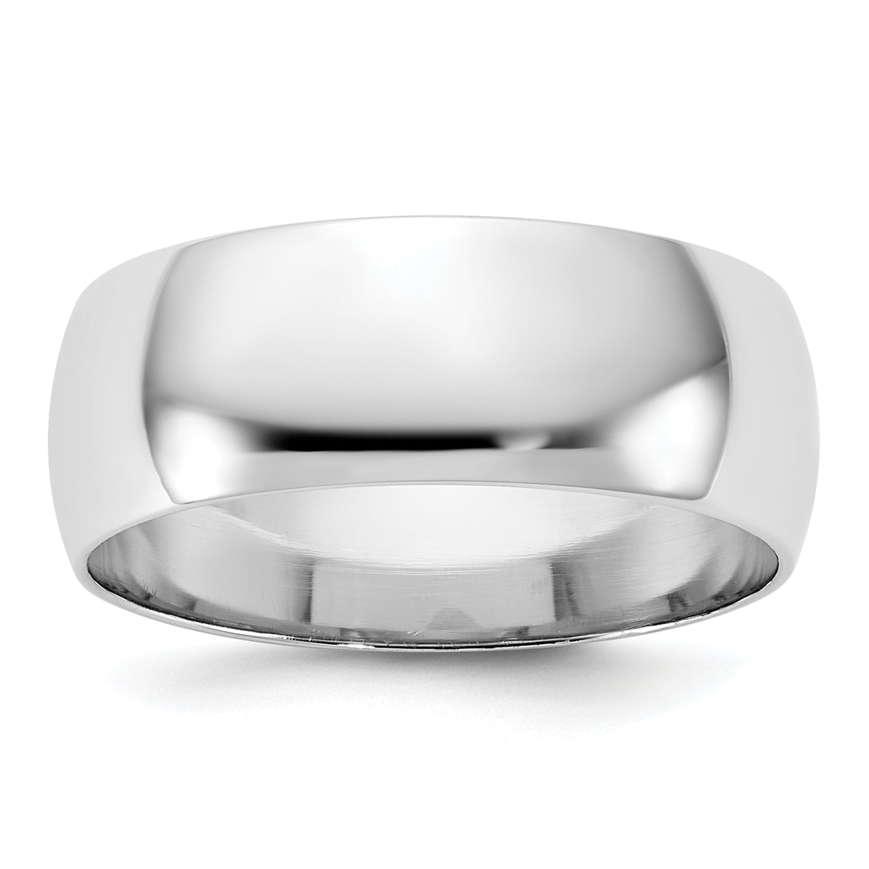 7.0mm 10K White Gold Standard Half Round Wedding Band - Sophia Jewelers