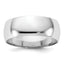 14K White Gold Half-Round Wedding Band 7mm