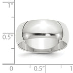 8.0mm 10K White Gold Standard Half Round Wedding Band - Sophia Jewelers