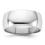 14k White Gold 8mm Half-Round Wedding Band