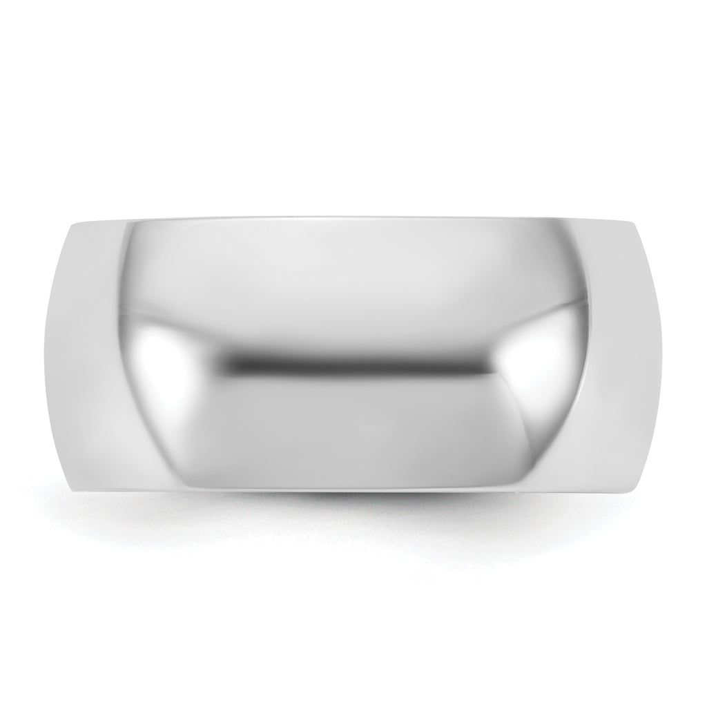 9.0mm 10K White Gold Standard Half Round Wedding Band - Sophia Jewelers