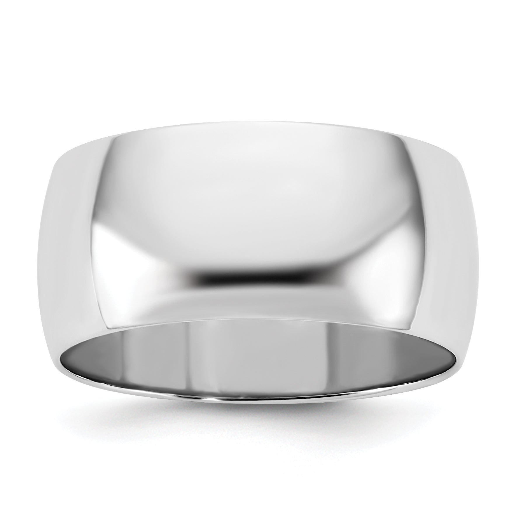 9.0mm 10K White Gold Standard Half Round Wedding Band - Sophia Jewelers Main image