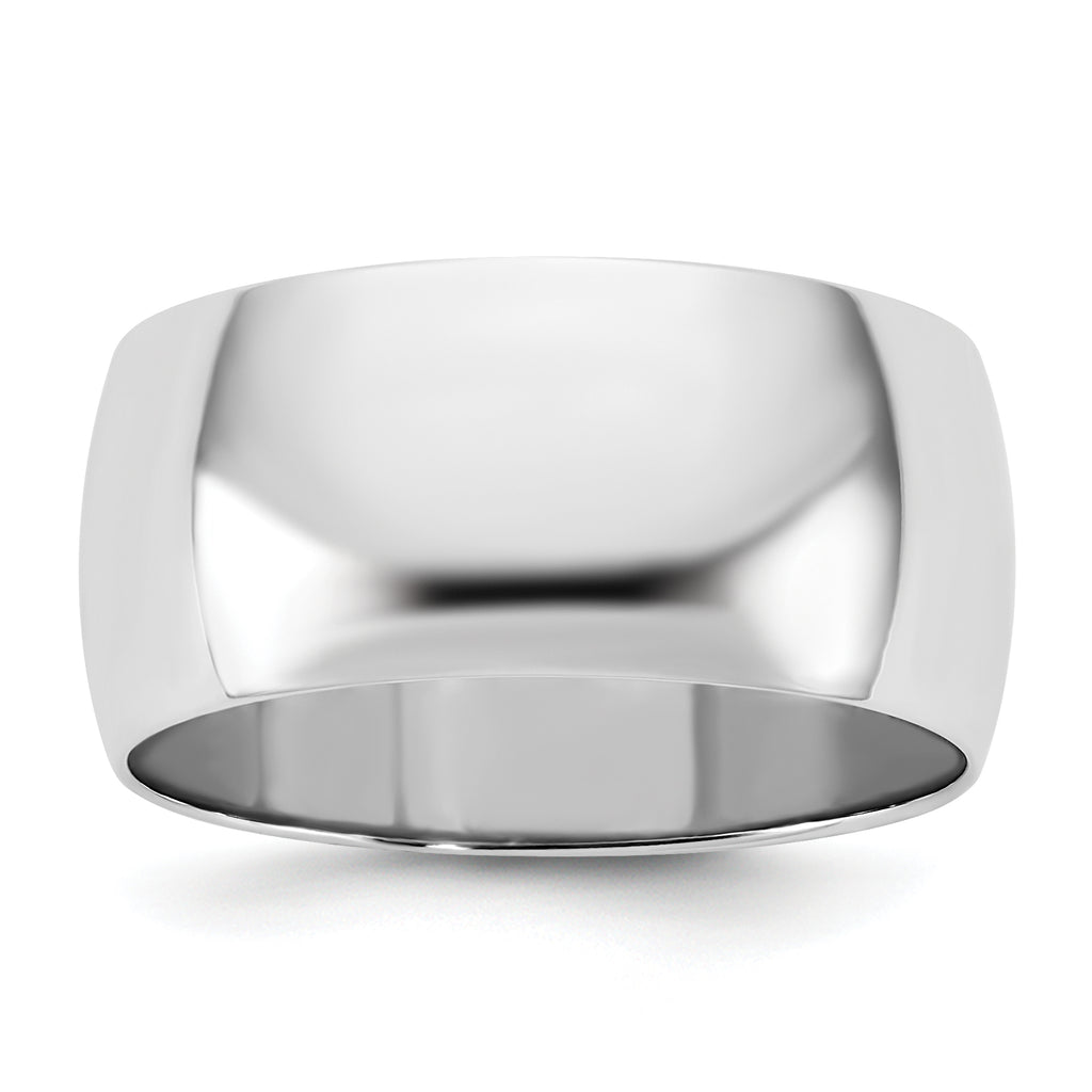 9.0mm 10K White Gold Standard Half Round Wedding Band - Sophia Jewelers