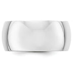 14k White Gold 10mm Half Round Wedding Band