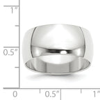 14k White Gold 10mm Half Round Wedding Band