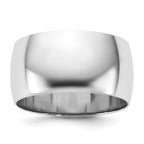 14K White Gold Half-Round Wedding Band 10mm