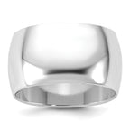 11.0mm 10K White Gold Standard Half Round Wedding Band - Sophia Jewelers