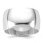 11.0mm 10K White Gold Standard Half Round Wedding Band - Sophia Jewelers