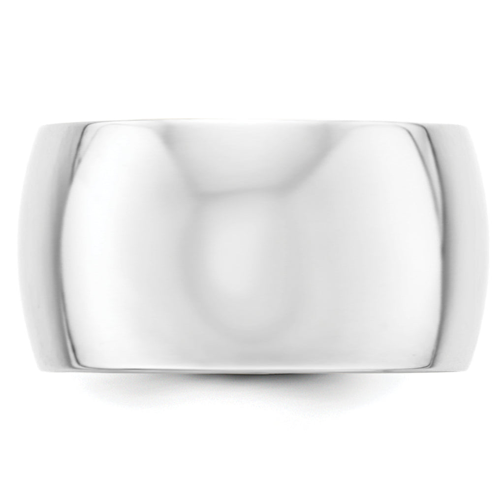 12.0mm 10K White Gold Standard Half Round Wedding Band - Sophia Jewelers