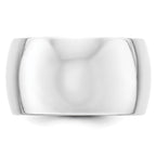 12.0mm 10K White Gold Standard Half Round Wedding Band - Sophia Jewelers