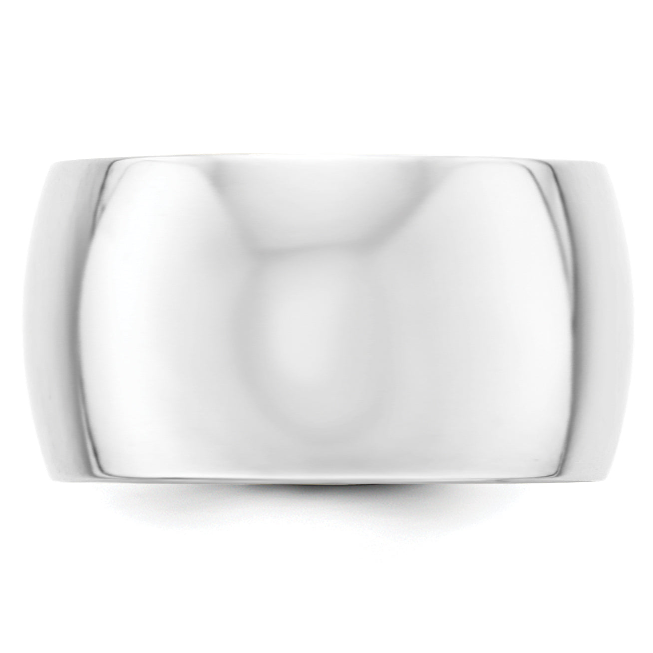 12.0mm 10K White Gold Standard Half Round Wedding Band - Sophia Jewelers