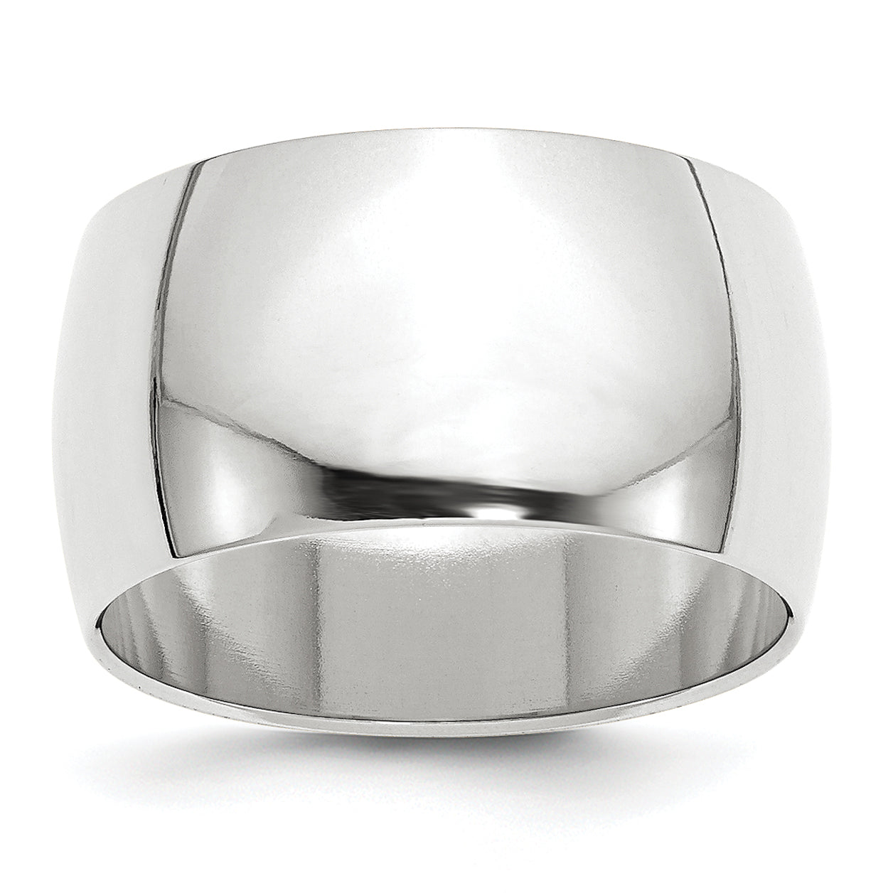 12.0mm 10K White Gold Standard Half Round Wedding Band - Sophia Jewelers Main image