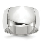 12.0mm 10K White Gold Standard Half Round Wedding Band - Sophia Jewelers