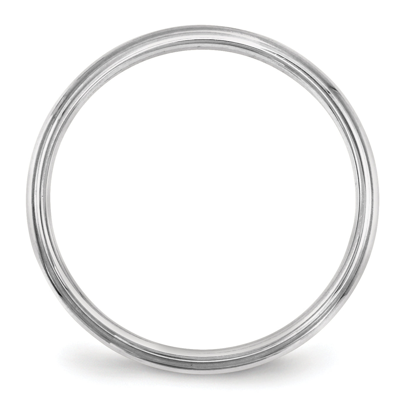 2.5mm 10K White Gold Half Round with Edge Wedding Band Secondary image