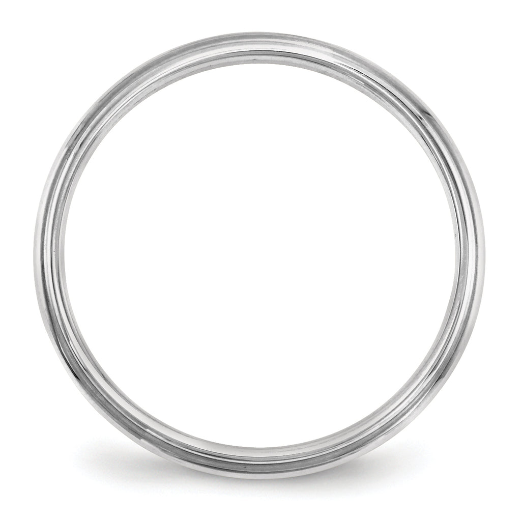 2.5mm 10K White Gold Half Round with Edge Wedding Band - Sophia Jewelers