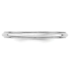 14k White Gold 2.5mm Half Round with Edge Wedding Band