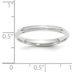 14k White Gold 2.5mm Half Round with Edge Wedding Band