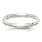 2.5mm 10K White Gold Half Round with Edge Wedding Band - Sophia Jewelers