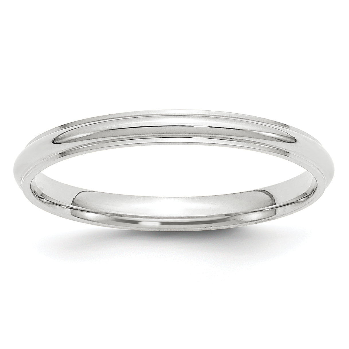 14k White Gold 2.5mm Half Round with Edge Wedding Band Main image